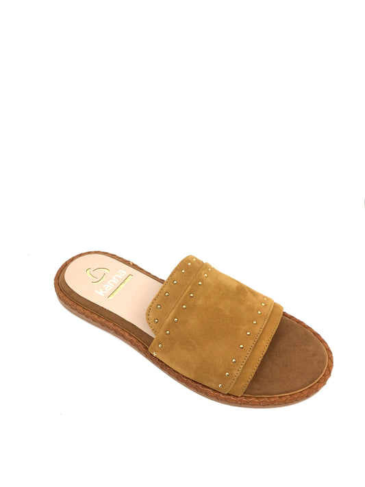 Sandale/nu pied adulte kanna - glenda marron