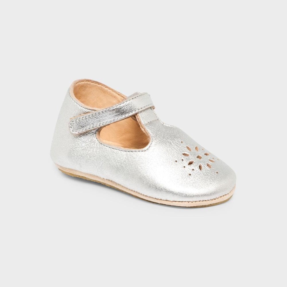 chausson 21 EZPZ Lillyp argent chaussons cuir ballerine