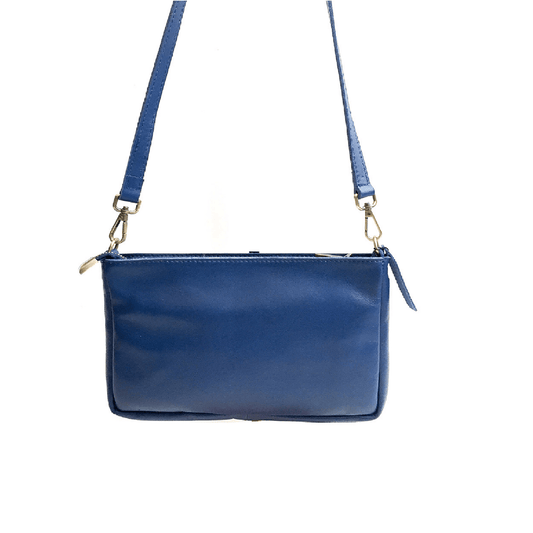 accessoires Sac Pochette Cuir Bleu Camille