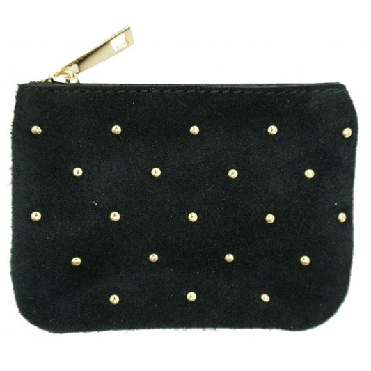 accessoires Porte-monnaie en croûte de cuir clouté Lalou D1500D Noir