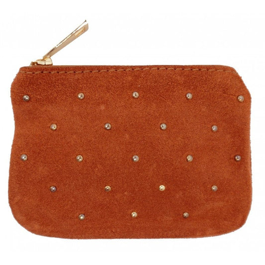 accessoires Porte-monnaie en croûte de cuir clouté Lalou D1500D Orange