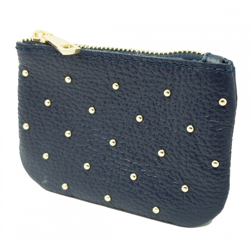accessoires Porte-monnaie en cuir clouté Lalou D1500 Marine