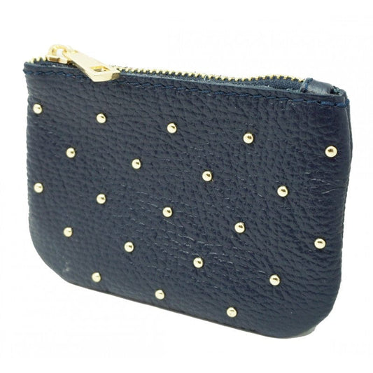 accessoires Porte-monnaie en cuir clouté Lalou D1500 Marine