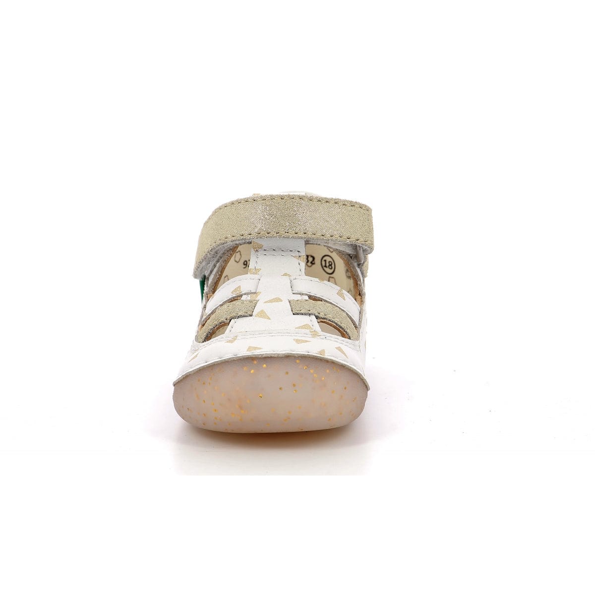 Babies/Salomés KICKERS SUSHY blanc or prémarche premiers pas salomés