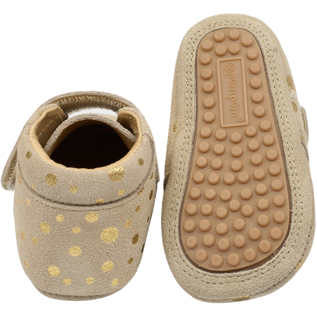 POM POM BEGINNERS VELCRO Gold Dots Chaussons Prémarche