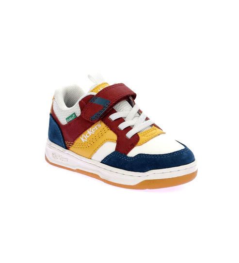 Chaussures Basses/Baskets/Sneakers KICKERS KICKARTING Blanc Bordeaux Bleu Chaussures basses Tennis