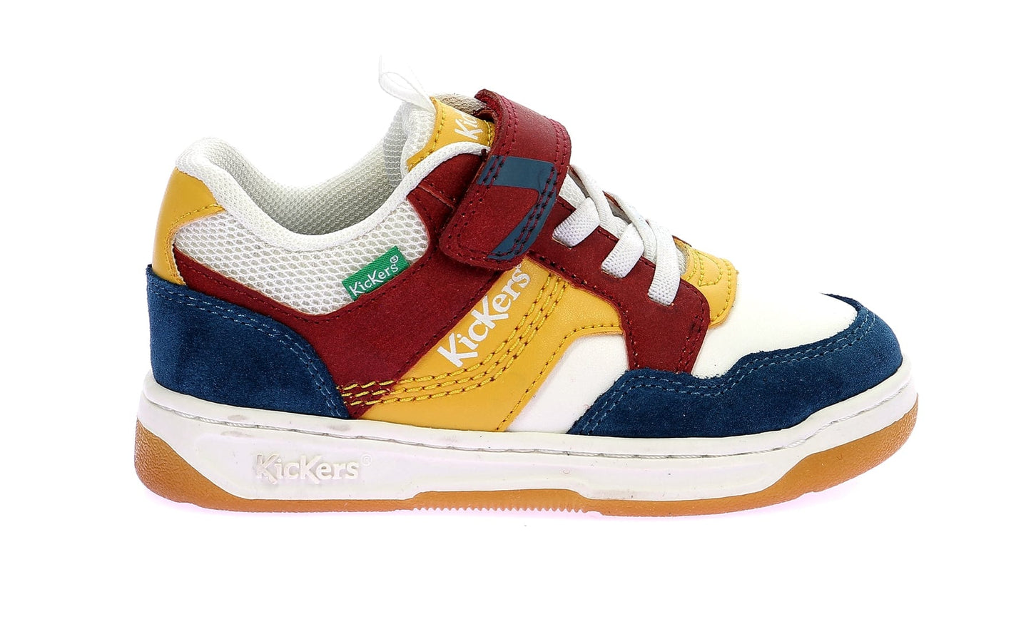 Chaussures Basses/Baskets/Sneakers KICKERS KICKARTING Blanc Bordeaux Bleu Chaussures basses Tennis