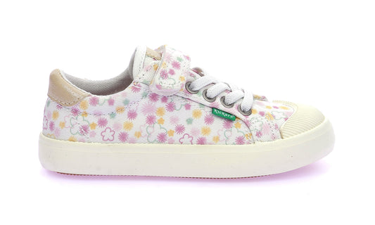 KICKERS KICKGOLDI Blanc Imprimé Tennis Toile