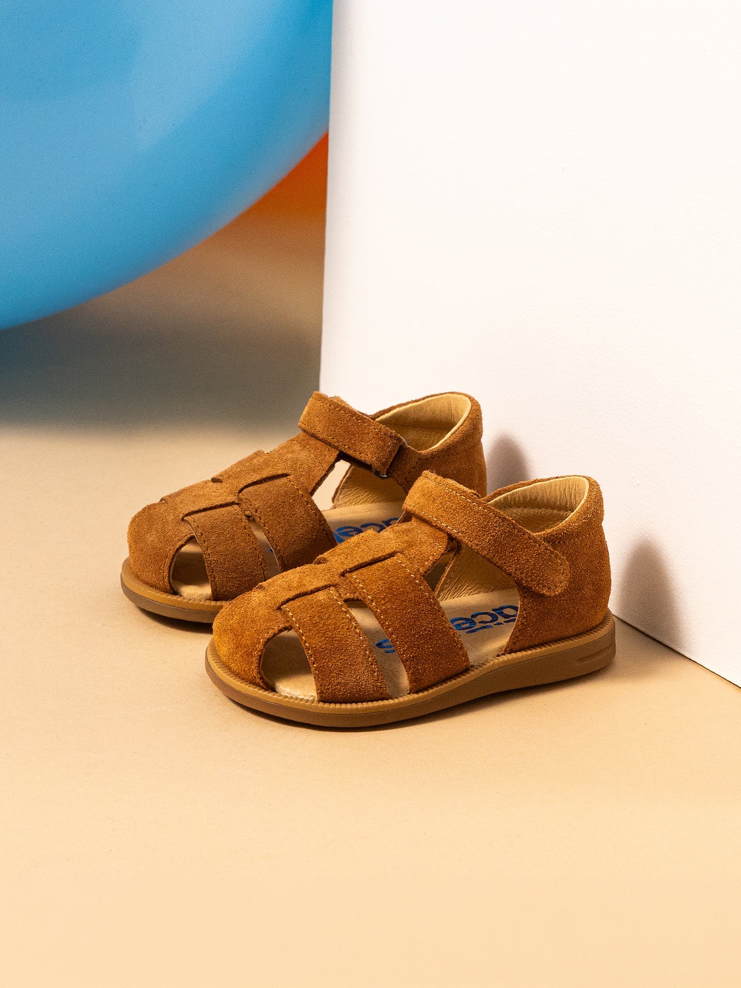 ACEBOS 1235 Camel Nubuck sandales nu-pieds
