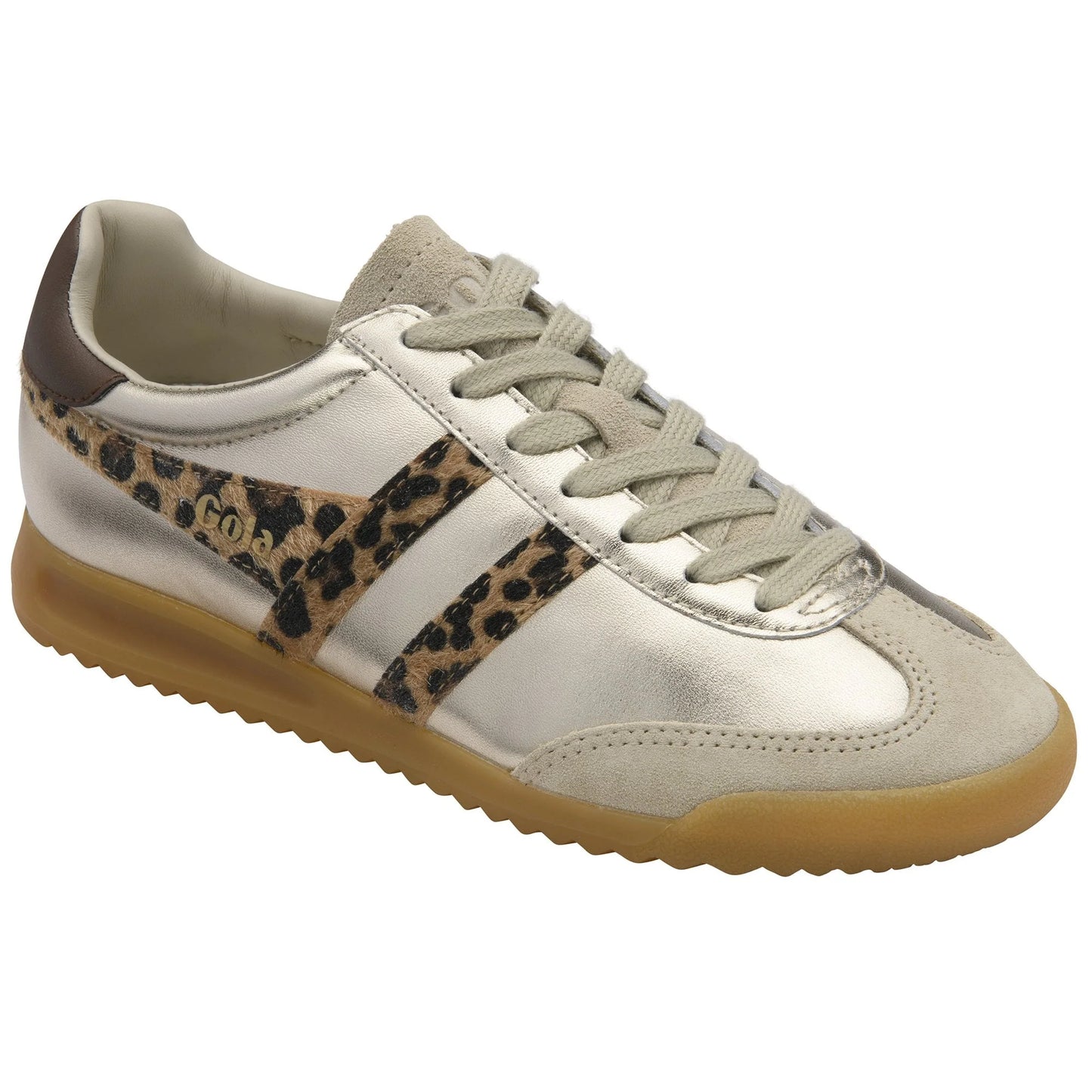 GOLA TORPEDO glimmer Gold Leopard basket sneakers