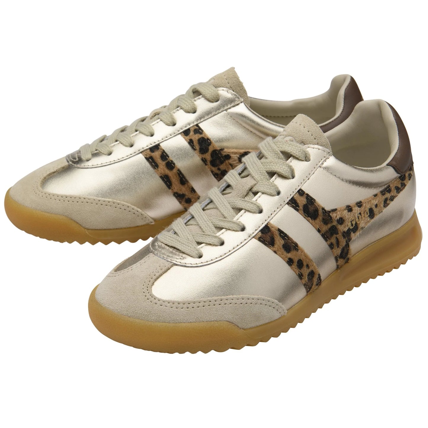 GOLA TORPEDO glimmer Gold Leopard basket sneakers