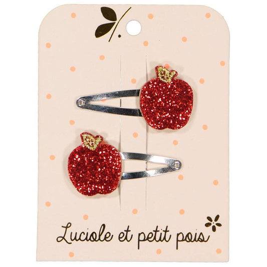 LUCIOLE ET PETITS POIS Barrettes pomme (paire)