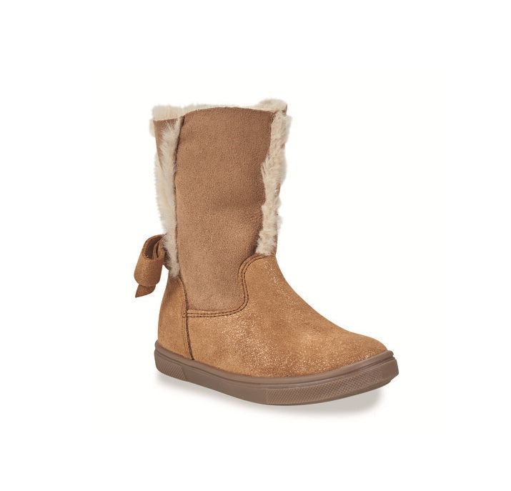 GBB FABIENNE Camel bottillons fourrés fille chaussures hautes hiver
