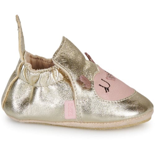 chausson EZPZ easy peasy  MY BLUBLU HIBOO Or Rose chaussons cuir