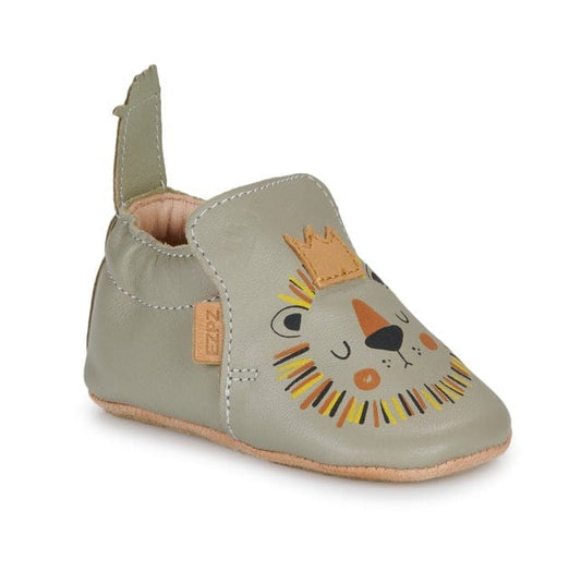 chausson EZPZ easy peasy  MY BLUBLU Lion Vert chaussons cuir