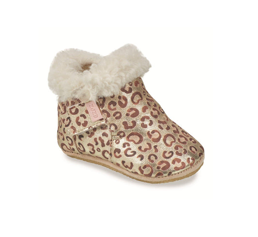 chausson EZPZ easy peasy  MY FOUBLOU Or Léopard chaussons cuir