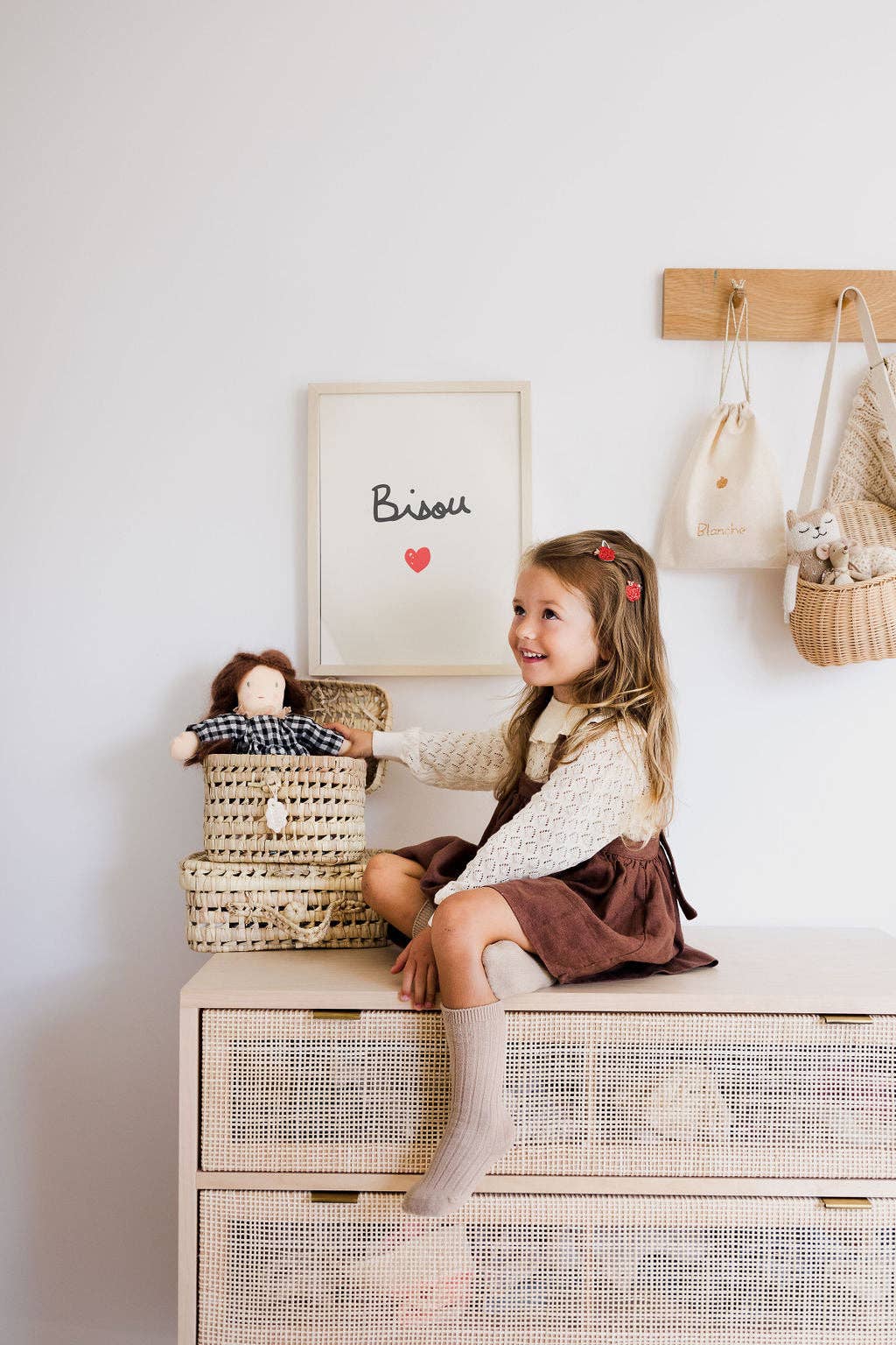 LUCIOLE ET PETITS POIS Barrettes pomme (paire)