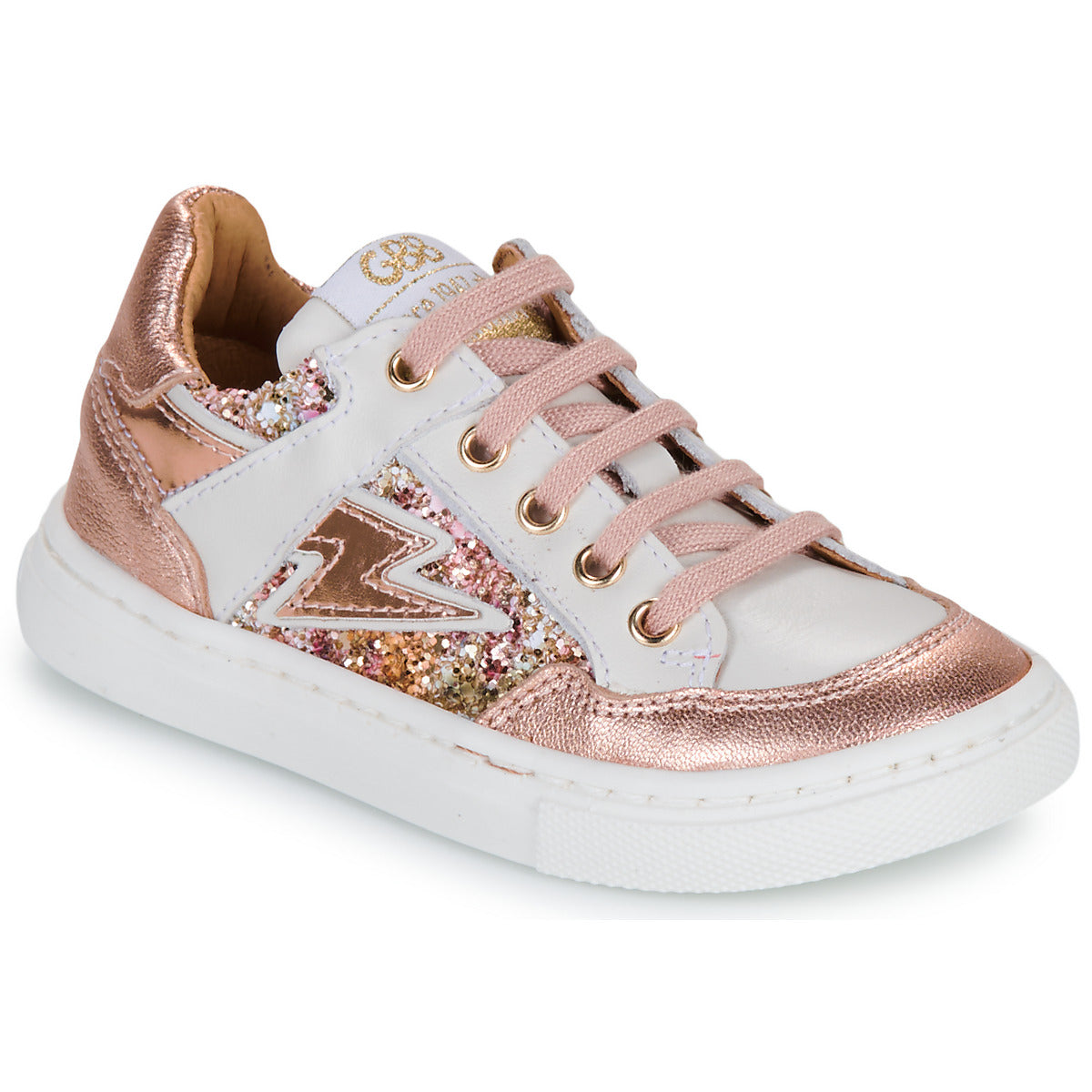 GBB FLORINE Blanc Paillettes Multi Baskets Chaussures Basses