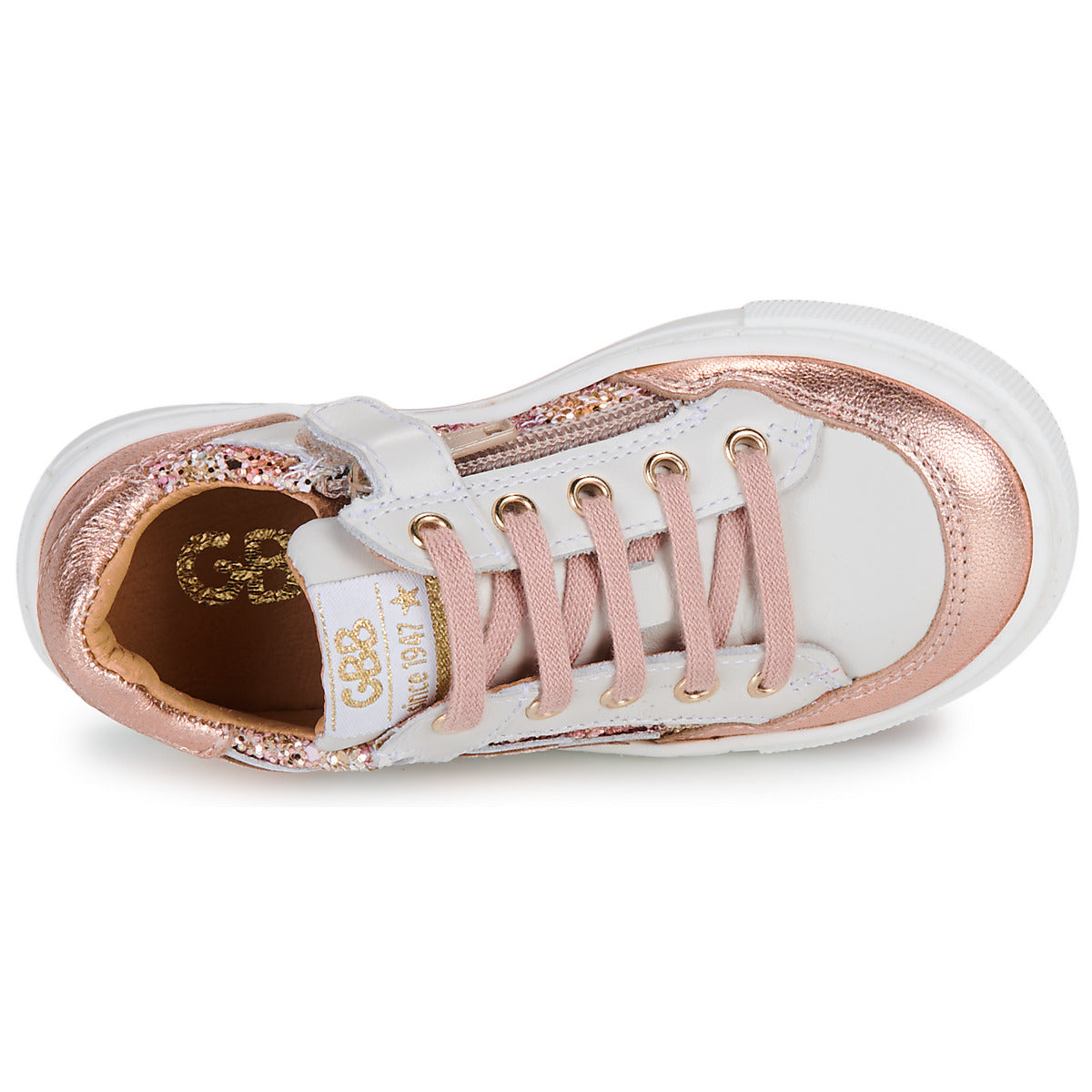 GBB FLORINE Blanc Paillettes Multi Baskets Chaussures Basses