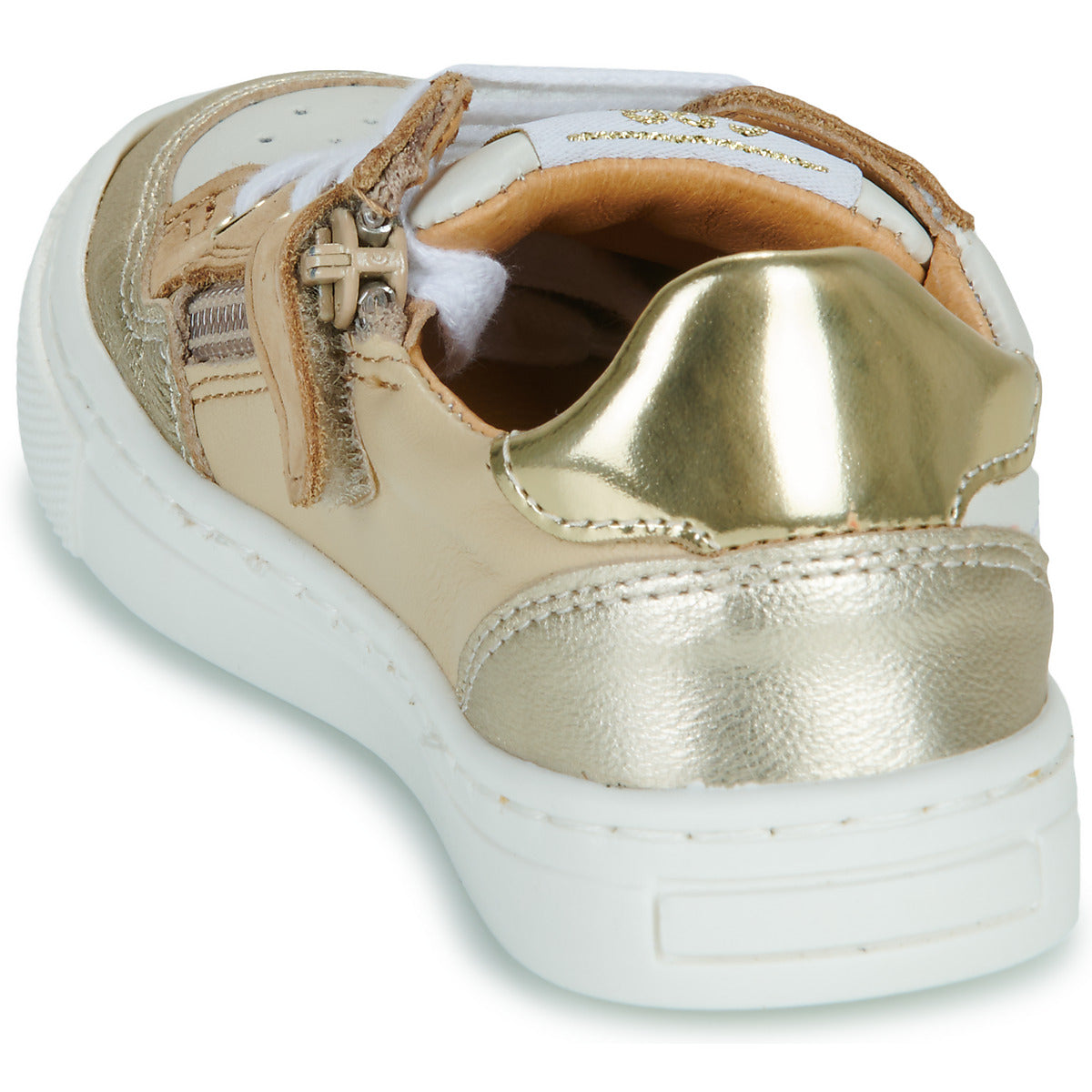 GBB ARDANT Blanc Beige Or Baskets Chaussures Basses