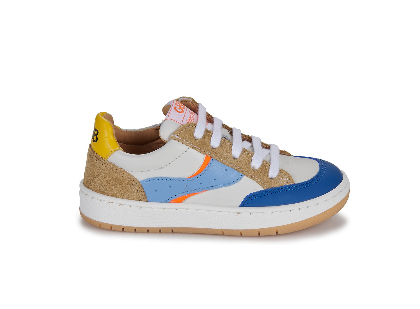 GBB ALIZE Blanc Cognac Crème Baskets Chaussures Basses