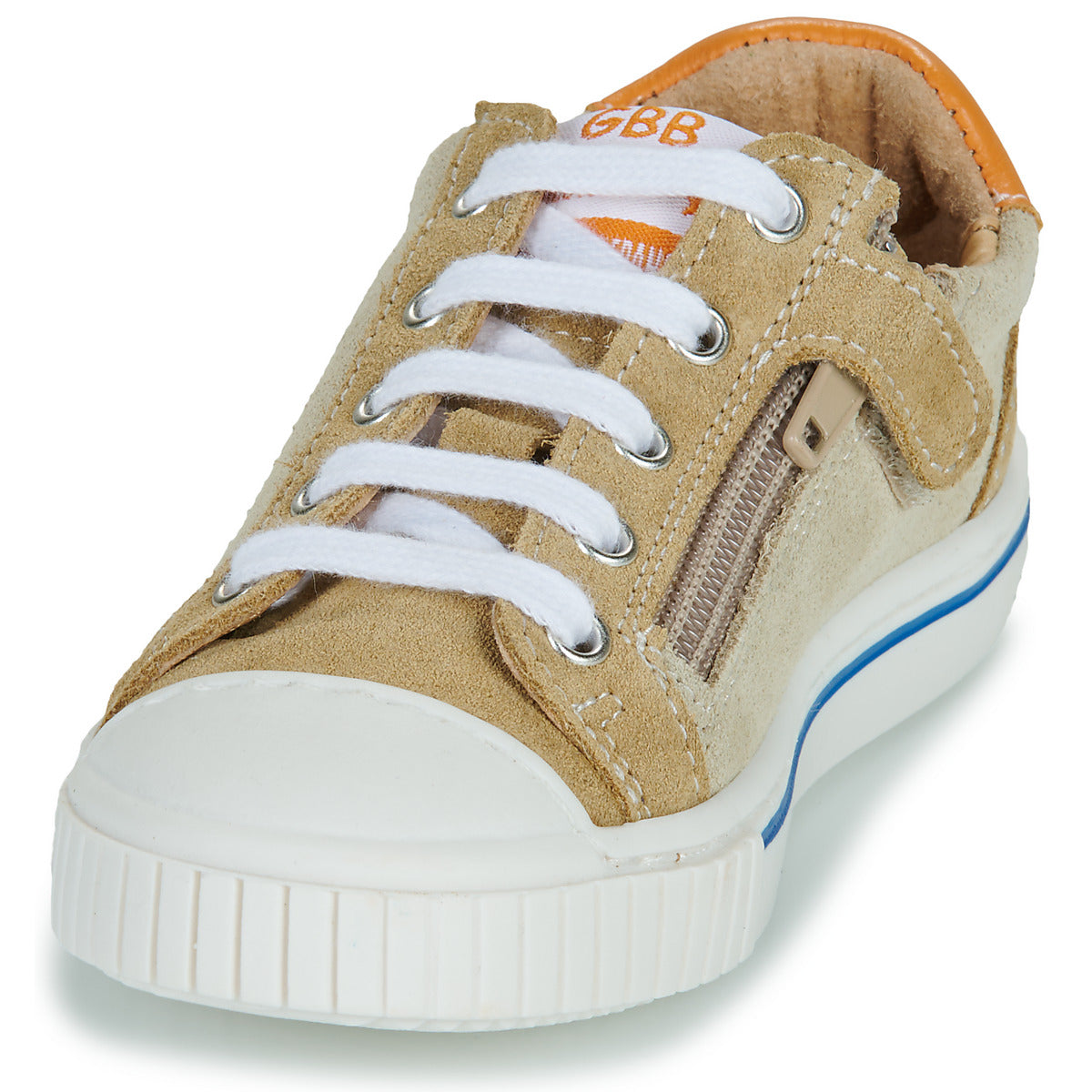 GBB FONCEUR Cognac Crème Chaussures Basses Baskets