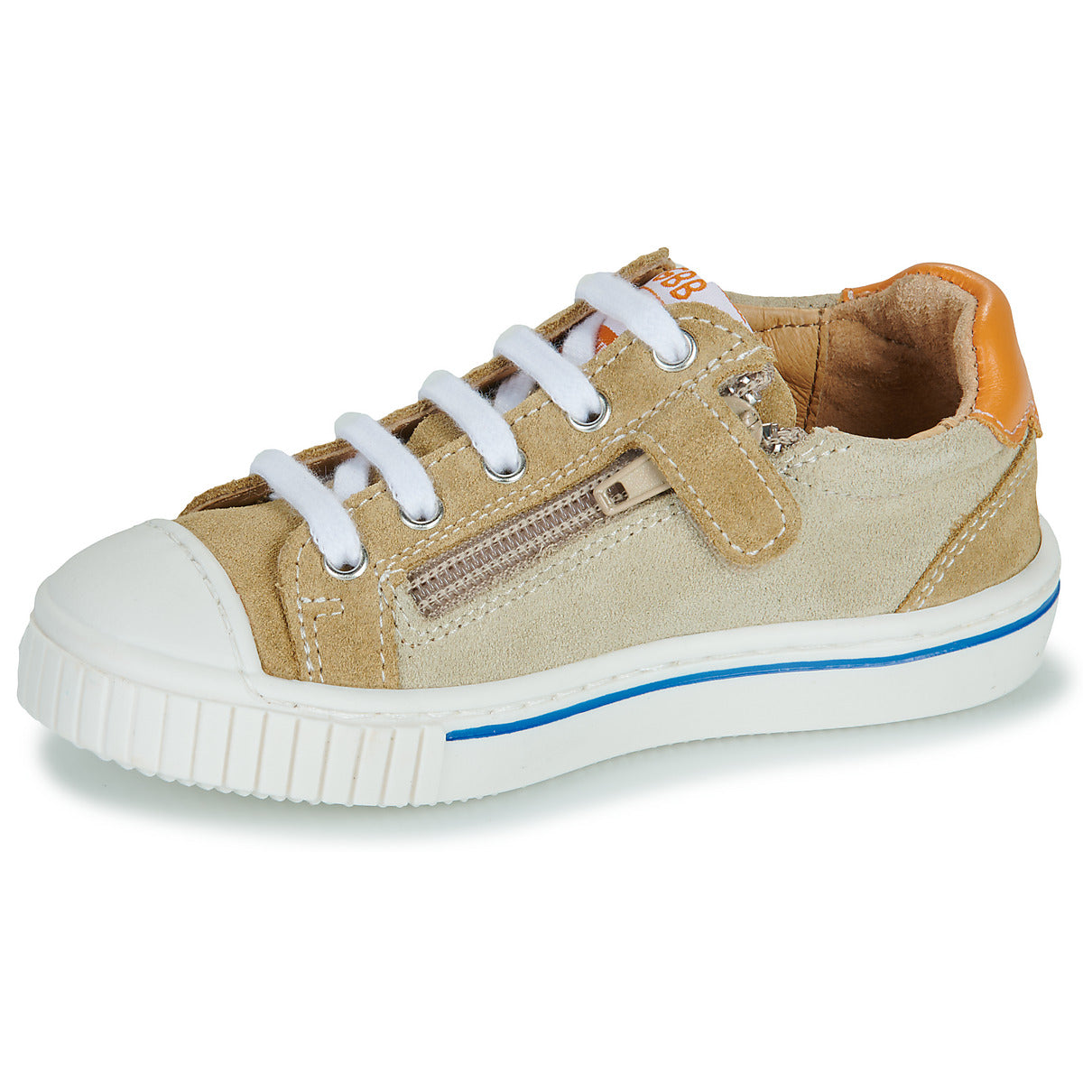 GBB FONCEUR Cognac Crème Chaussures Basses Baskets
