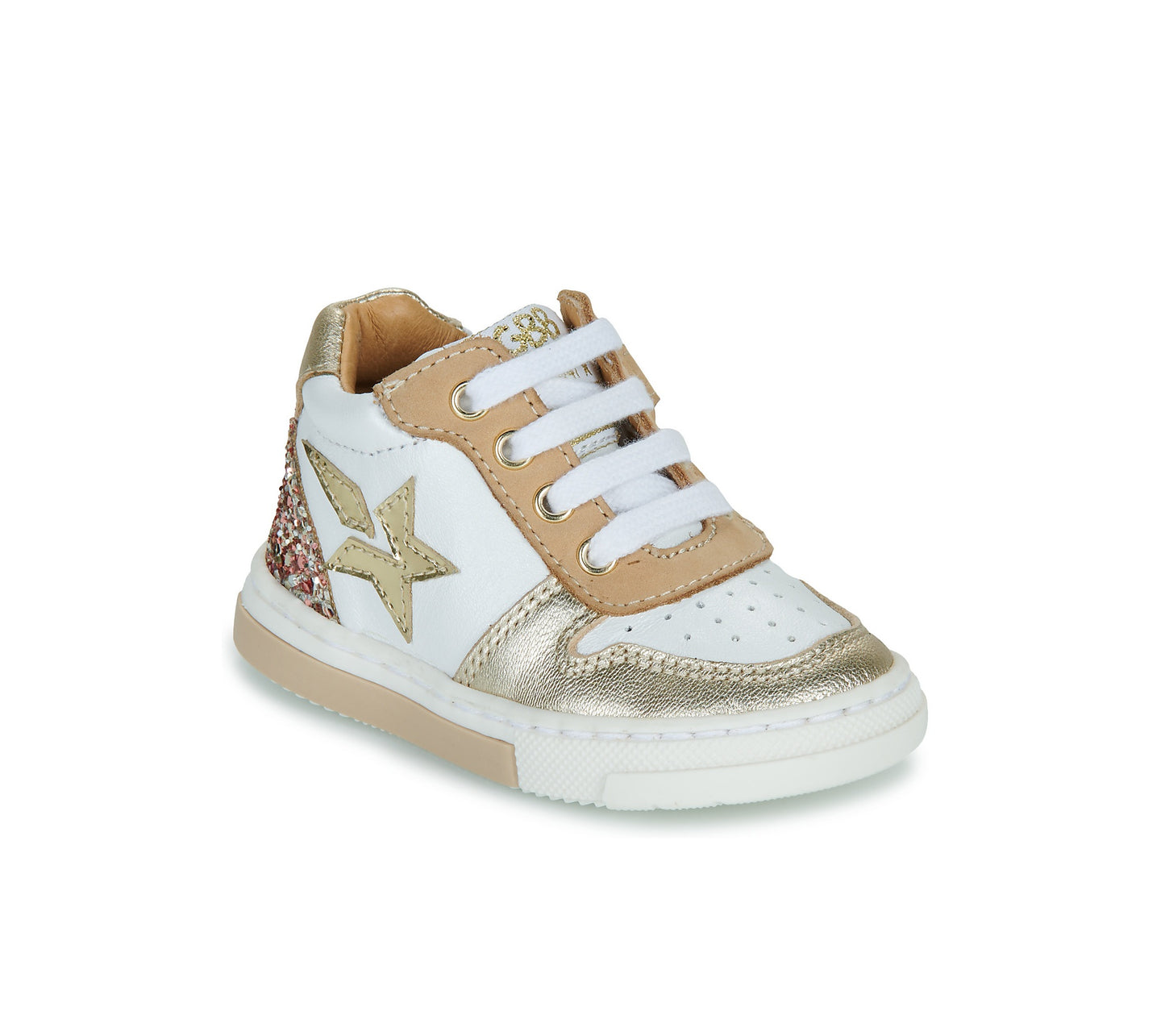 GBB GIVRE Blanc Beige Or Baskets Hautes Bottillons