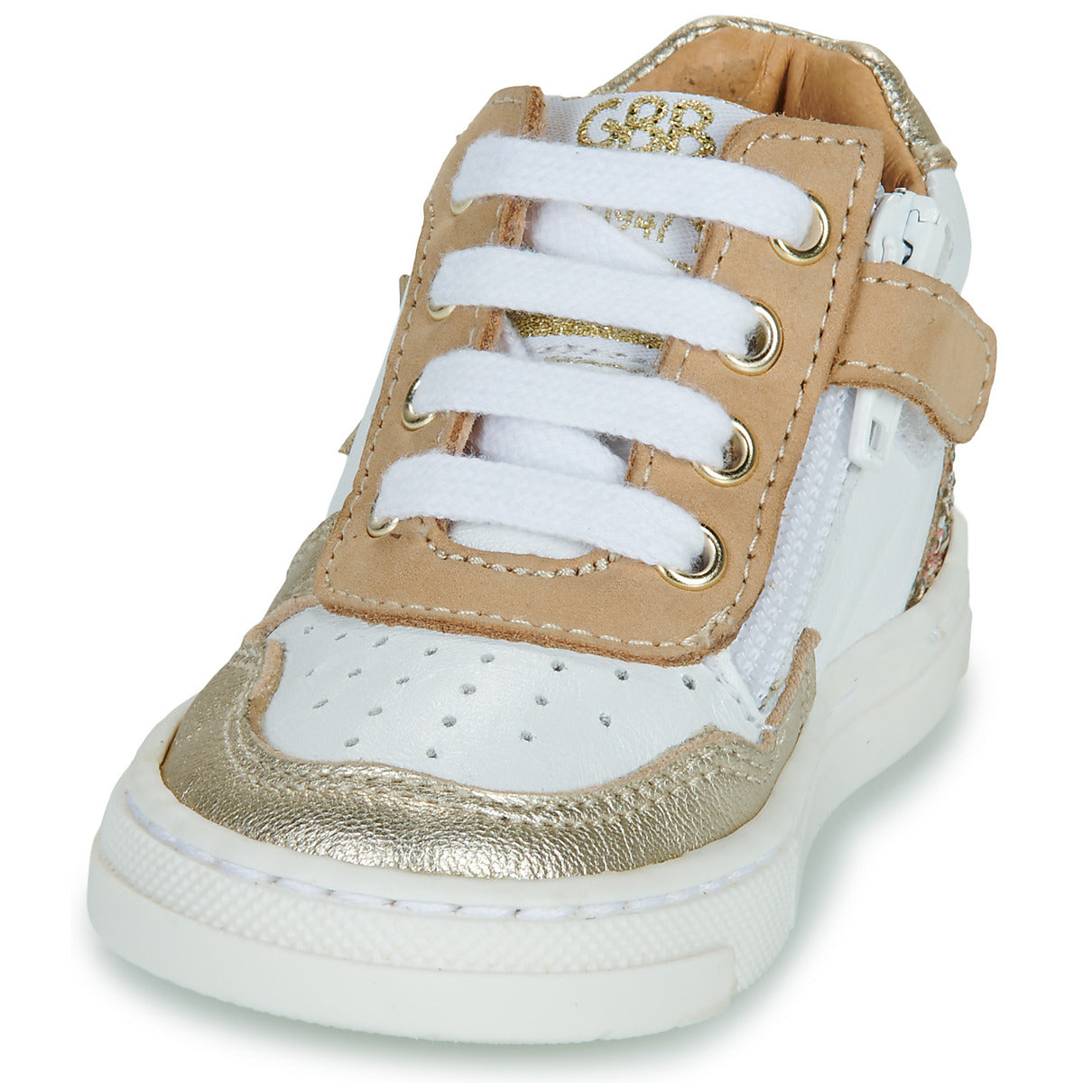 GBB GIVRE Blanc Beige Or Baskets Hautes Bottillons