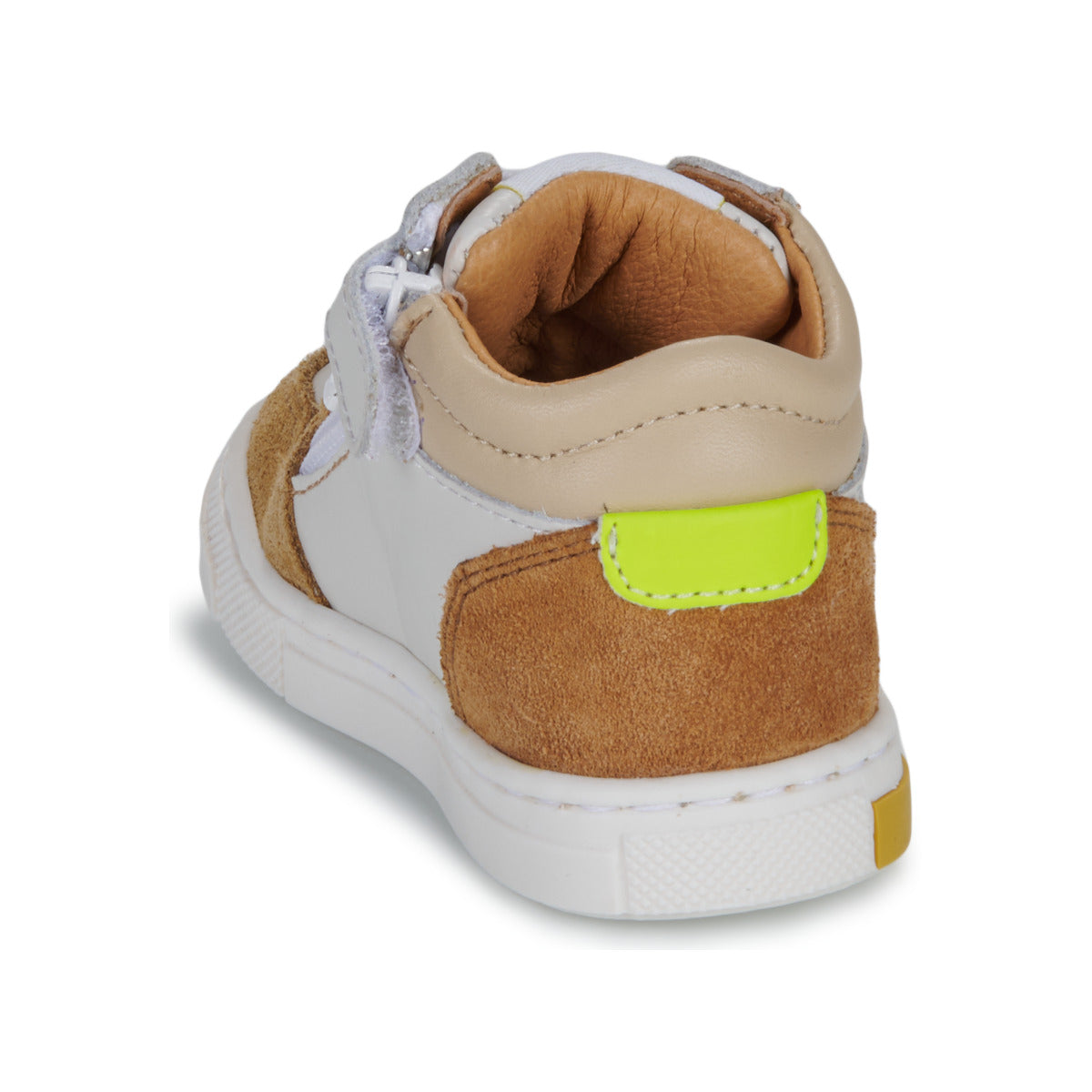 GBB DINIS Blanc Cognac Chaussures Hautes Bottillons