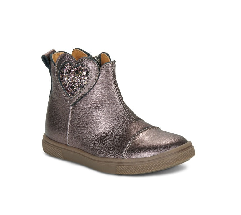 GBB LEOLIE Fusil bottines fille gris métallisé