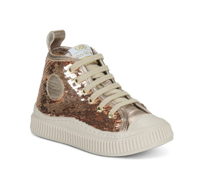 GBB ANISA Sequins Cuivre baskets hautes fille à sequins et lacets
