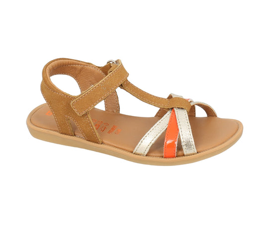 BELLAMY JAG Camel Orange Sandales Nu Pieds