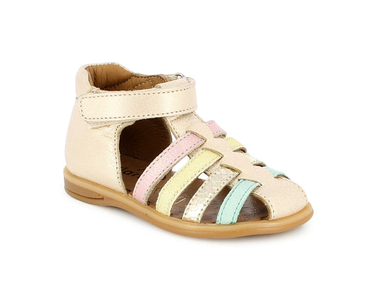 BELLAMY PAILLETTE Beige Nacre Sandales Nu Pieds