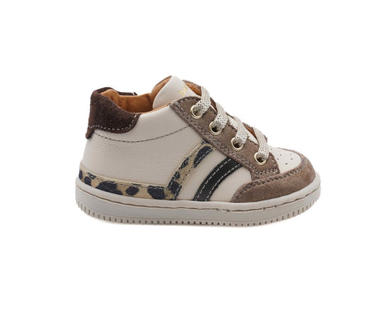 BABYBOTTE FLAMME zip Beige Léopard chaussures bottillons