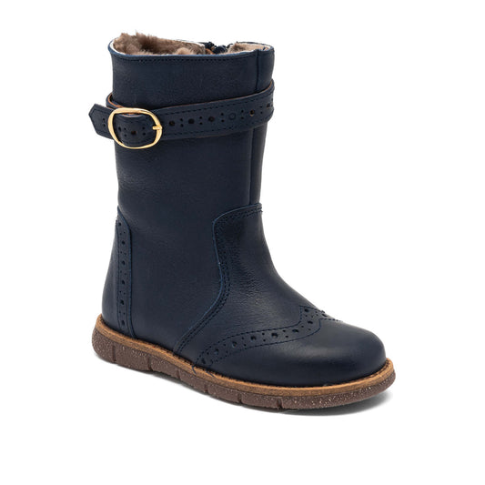 BISGAARD NOLI LAMB Navy Bottes Hautes Fourrées