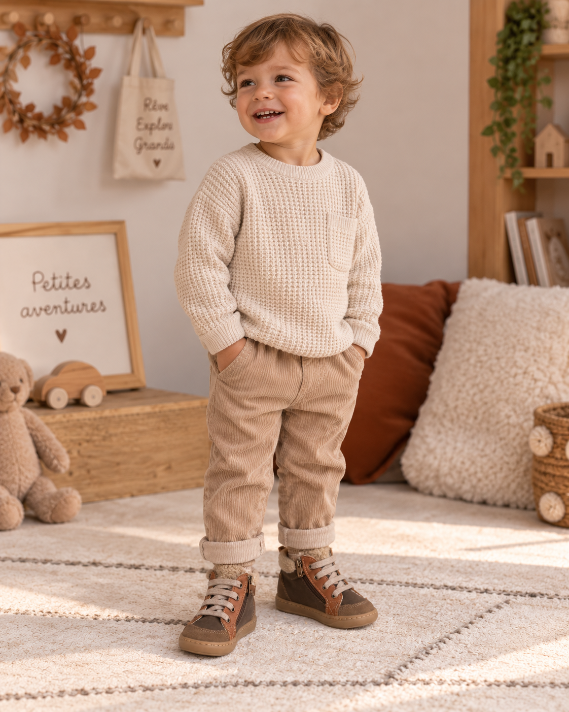 SHOO POM BOUBA ZIP WOOL terra chocolat bottillons