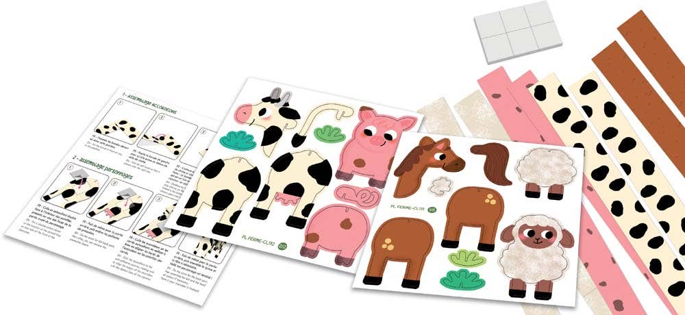 Créa facile, Pliages accordéons "Animaux de la ferme"