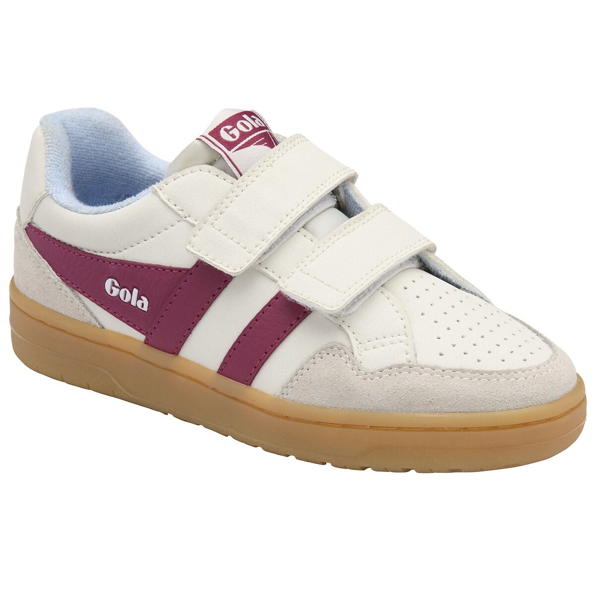 GOLA EAGLE STRAP off white cerise air gum basket sneakers