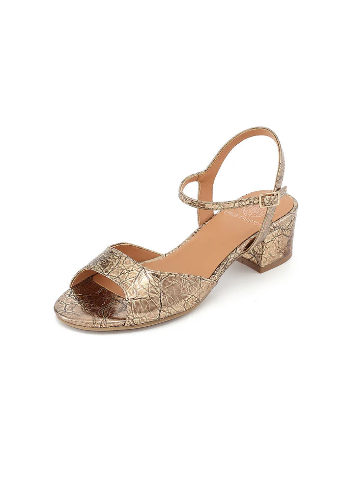 EMILIE KARSTON LOUCIA Gold Platine Sandales