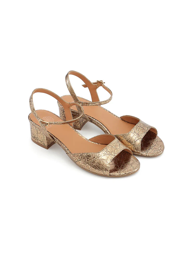EMILIE KARSTON LOUCIA Gold Platine Sandales