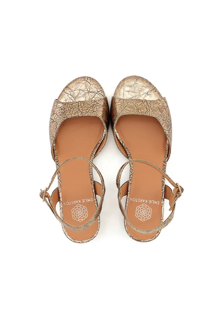 EMILIE KARSTON LOUCIA Gold Platine Sandales