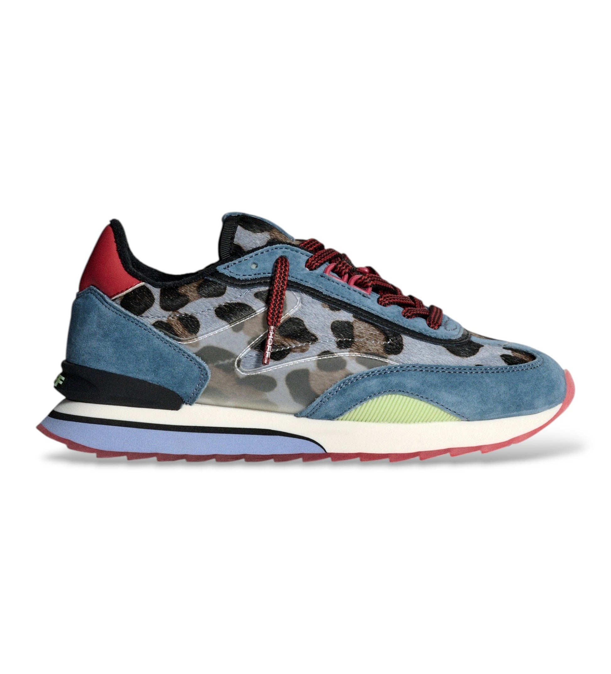 HOFF ART Bleu baskets femme sneakers basses imprimé animalier bleu gris bordeaux