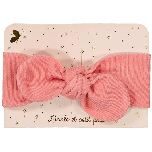 Bandeau mini - Velours côtelé rose