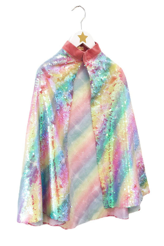 Cape de déguisement rainbow a sequins multicolores