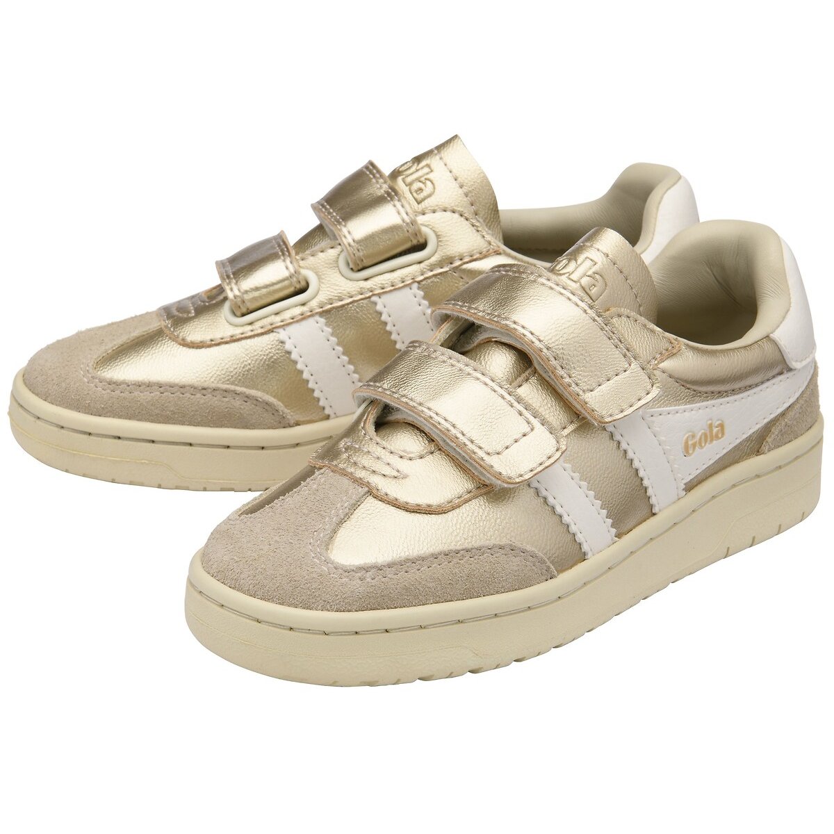 GOLA VIPER GLIMMER STRAP Gold Off White Baskets Sneakers