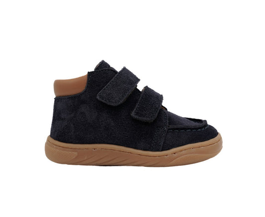 BABYBOTTE ANATOMIC VL Velours Bleu chaussures Hautes bottillons Barefoot