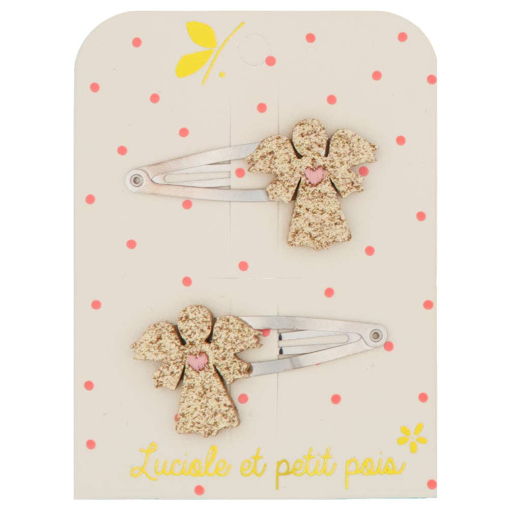 LUCIOLE ET PETITS POIS Barrettes anges (paire)