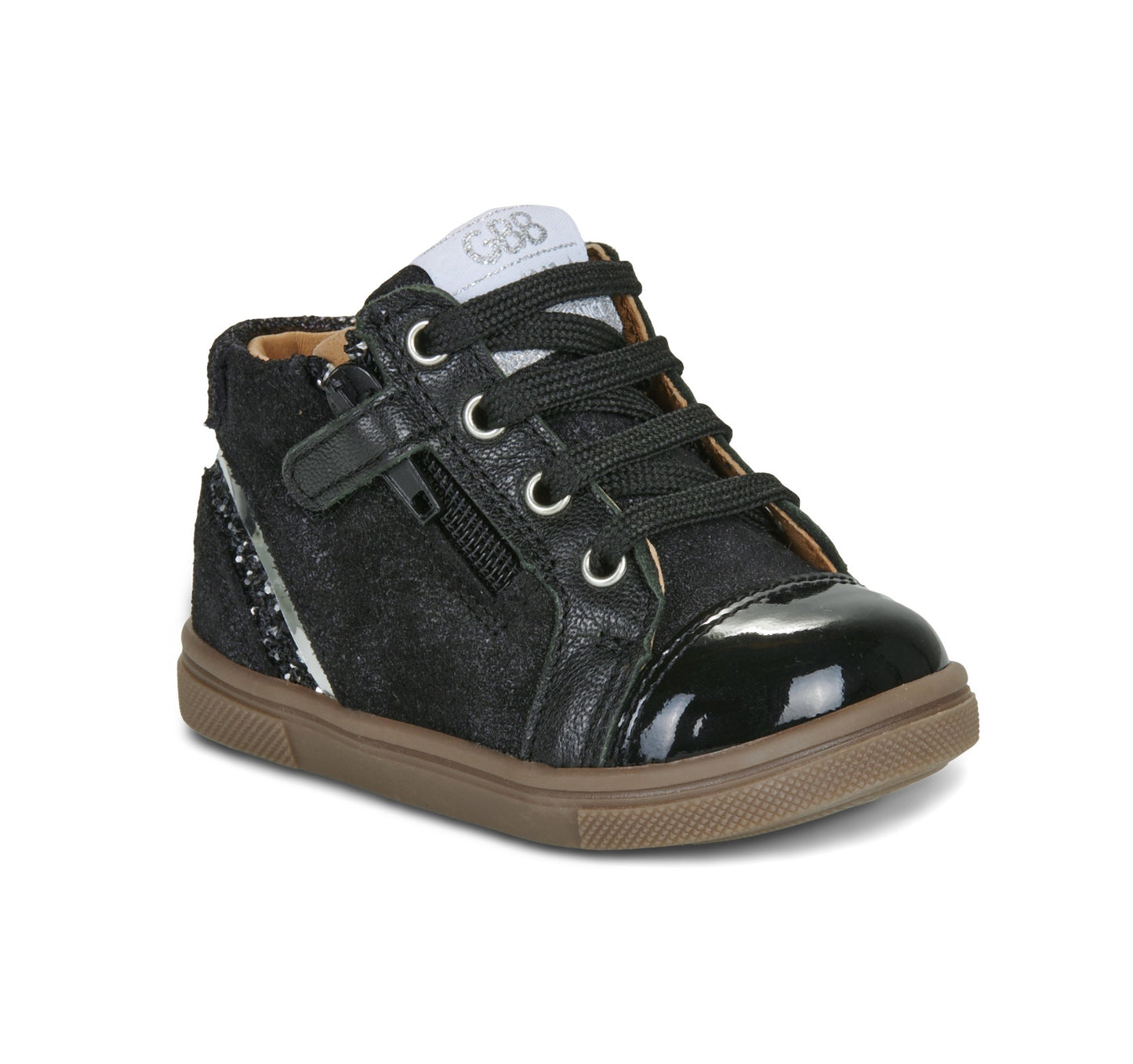 GBB AGATHE Noir bottillons chaussures hautes enfant lacets zip