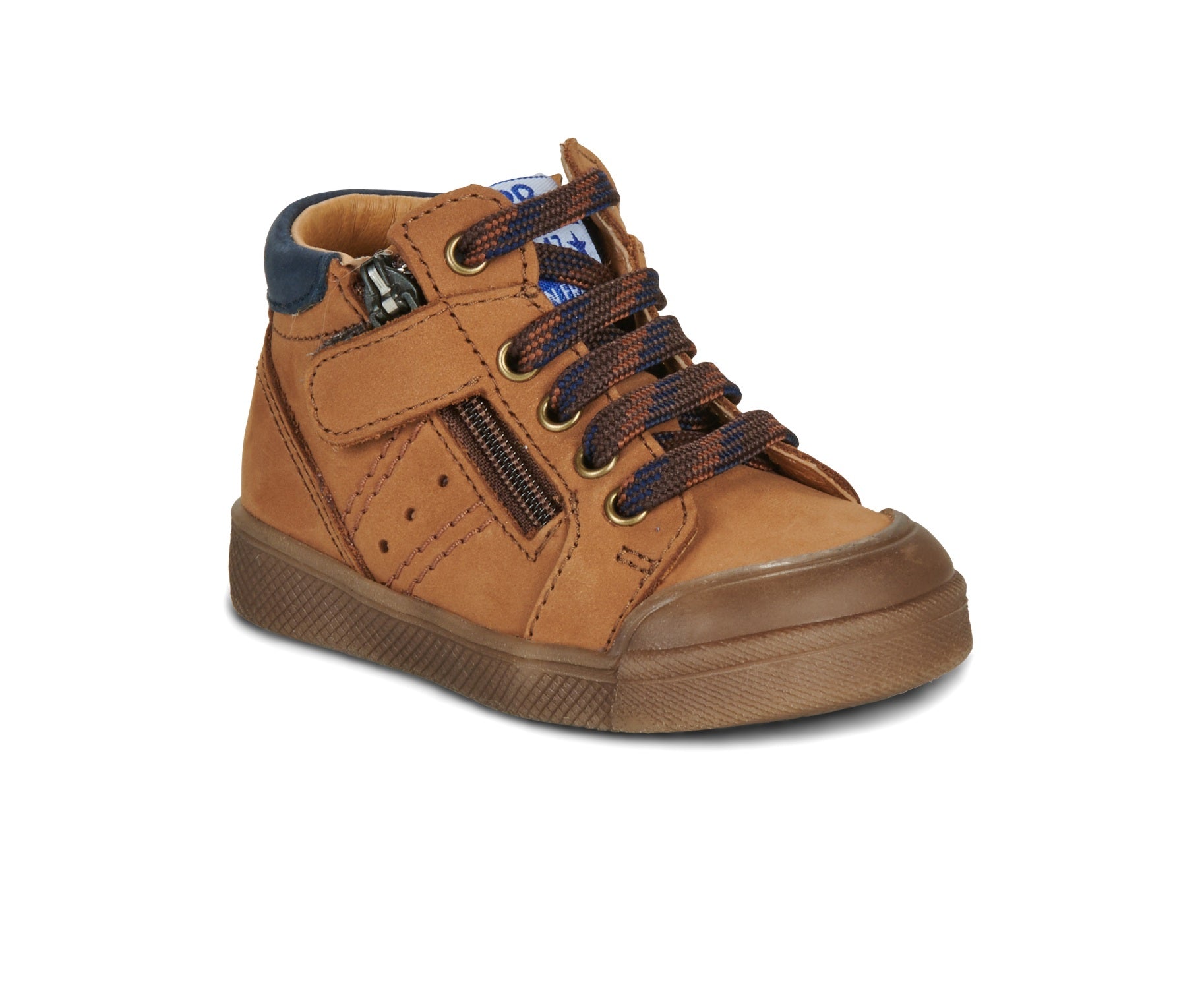Bottillons premiers pas garçon GBB ANATOLE Nub Cognac